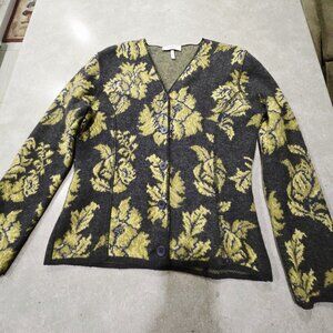 VTG RODIER PARIS Women's Floral Wool Blend Button Down Jacket - Size 12